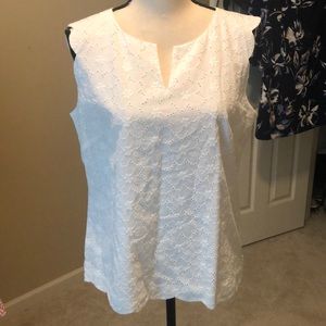 Eyelet sleeveless top